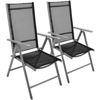 VCM Klappstuhl-Set schwarz Textilene B/H/T: ca. 56x105x65 cm VCM Klappstuhl-Set schwarz Textilene B/H/T: ca. 56x105x65 cm von VCM