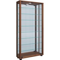 Wandvitrine "Vitrosa Maxi" mit Spiegel | Inkl. LED-Beleuchtung Kern-Nussbaum von VCM