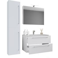 Waschplatz Badinos 60 cm Spiegelschrank & Hochschrank 4-tlg. Weiß Waschplatz Badinos 60 cm Spiegelschrank & Hochschrank 4-tlg. Weiß von VCM