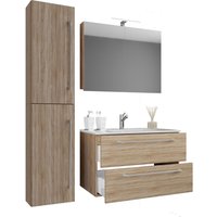 Waschplatz Badinos 80 cm Spiegelschrank & Hochschrank 4-tlg. Sonoma-Eiche Waschplatz Badinos 80 cm Spiegelschrank & Hochschrank 4-tlg. Sonoma-Eiche von VCM