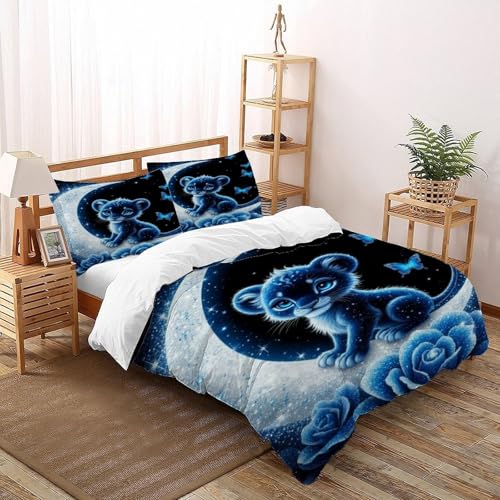 VCOLIDIT Mutter und Kind Bettbezug Set 2 Teilig Kinderbettwäsche Mit Kissenbezug Betten Set Für Jugendliche Kinder Schlafzimmer Single（135x200cm） von VCOLIDIT