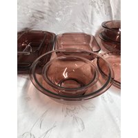 Pyrex Cranberry Backformen Rechteck, Quadrat, Torte, Brot Und Mixer von VCPvintagekitchen
