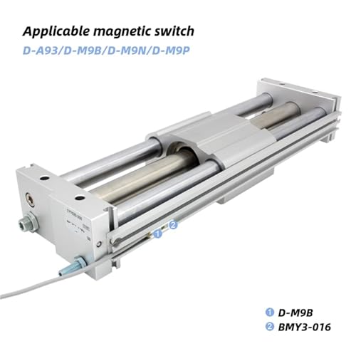 CY1S6 Series Magnetically Coupled Rodless slider type slide bearing Cylinder Stroke 50-500mm CY1S6-50Z CY1S6-100Z(-BS Shock absorberX1) von VCSKPHBZZ