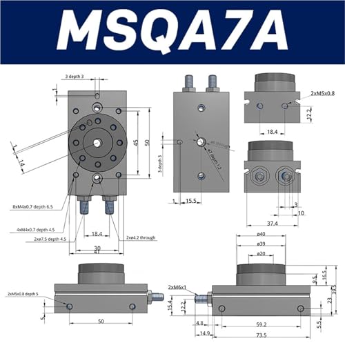 Type Pneumatic Rotary Cylinder double acting air table actuator MSQB1A MSQB2A MSQB3A MSQB7A MSQA1A MSQA2A MSQA3A MSQA7A(MSQA7A) von VCSKPHBZZ