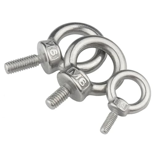 1-2 Stück M4 M5 M6 M8 M10 M12 304 Edelstahl-Hebeösenmuttern/Schraubenring Augenschraubenring Hakenmutterschrauben FüR Rolle Des Befestigens Und HäNgens(Lifting Eye Screws,M10 (1pc)) von VCSZYAFX