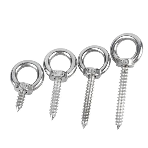 1~3 stücke Edelstahl Heben Auge Bolzen Runde Ring Haken Selbstschneidende Holz Schrauben FüR Rolle Des Befestigens Und HäNgens(M4x20mm-3pcs) von VCSZYAFX
