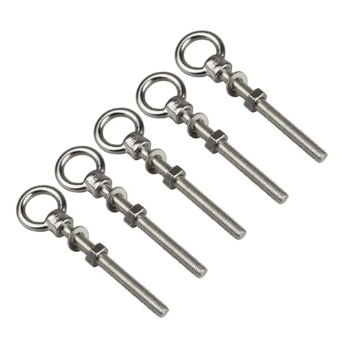 5 STÜCKE Lange Schulter Hebeöse Bolzen Mit Mutter Ring Schleife Loch 316 Edelstahl M6 M8 M10 M12 FüR Rolle Des Befestigens Und HäNgens(M8X80) von VCSZYAFX