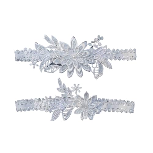 Braut Hochzeits-Strumpfband Spitze Blume Sexy Strumpfband Oberschenkel Ring Braut Elastische Bein Strumpfband FüR Hochzeiten, Partys Und Abendessen(Color1) von VCSZYAFX