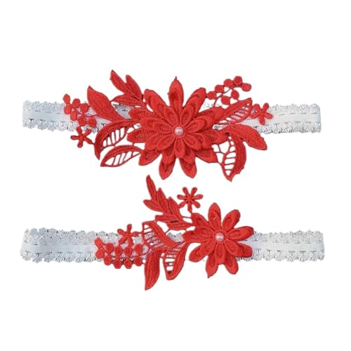 Braut Hochzeits-Strumpfband Spitze Blume Sexy Strumpfband Oberschenkel Ring Braut Elastische Bein Strumpfband FüR Hochzeiten, Partys Und Abendessen(Color3) von VCSZYAFX