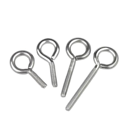 Edelstahl-Augenschraube Bolzen M4 M5 M6 M8 M10 Ringhaken Hängeringschraube FüR Rolle Des Befestigens Und HäNgens(100mm,M5-3pcs) von VCSZYAFX