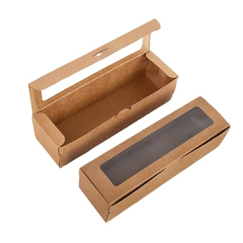 Kuchenbox 20Pcs Rechteck Transparente Fenster Verpackung Box Süßigkeiten Dessert Backen Kuchen Box For Hochzeit Geburtstag Weihnachten Party FüR Hochzeit, Geburtstagsfeier, Familienfeiern(Brown) von VCSZYAFX