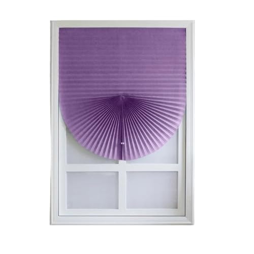VCSZYAFX Fenster Plissee Selbstklebende Jalousien Fensterjalousien Verdunkelungsplisseevorhänge Schnurloser Papierschirm Faltender Vliesstoff for Badezimmerbalkon FüR Fenster Und TüR(Purple,90x150CM) von VCSZYAFX
