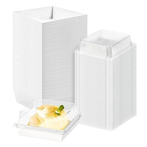 VCSZYAFX Kuchenbox 30/60 Stück Papierbäckerei-Lebensmittelbehälter Keksbehälter Kuchenschachteln FüR Hochzeit, Geburtstagsfeier, Familienfeiern(White,30Pack) von VCSZYAFX