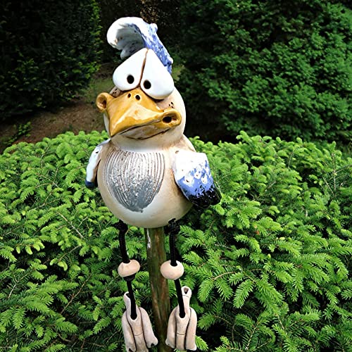 VCTKLN Huhn Deko Garten Keramik, Huhn Gartendeko, Deko Hühner Figuren Garten Huhn Gartenstecker Tiere Garten Dekoration Figuren für Außen, Harz Statue Bauernhof Balkon Wohnzimmer Office Deko (Blue) von VCTKLN