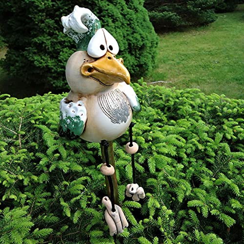 VCTKLN Huhn Deko Garten Keramik, Huhn Gartendeko, Deko Hühner Figuren Garten Huhn Gartenstecker Tiere Garten Dekoration Figuren für Außen, Harz Statue Bauernhof Balkon Wohnzimmer Office Deko (Green) von VCTKLN