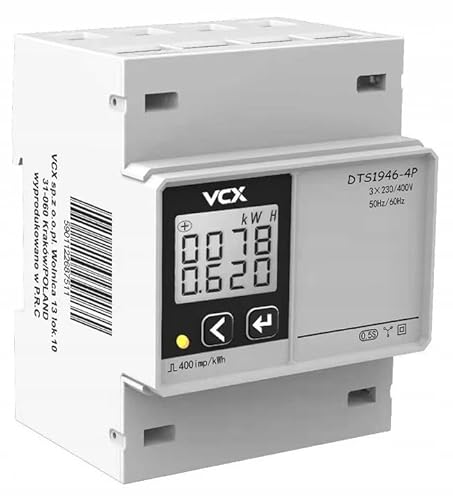 VCX LCD Stromzähler Dreiphasig | Zwischenzähler S238A | Direkte Wirkenergie-Messung von VCX