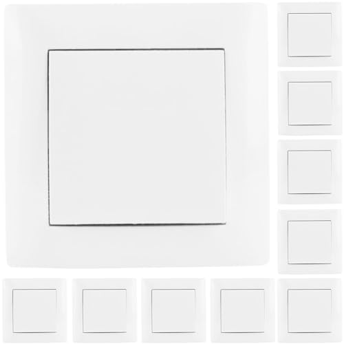 VCX WESA Lichtschalter Unterputz | 10er Pack | Schwarz oder Weiß | Einzel Doppel LED Wechselschalter | 230V 16A IP20 | Einbau in 60mm Dose (LC01x10) von VCX