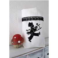 Geschenkbeutel Utensilo Lichtbeutel Schornsteinfeger Leinen Gestickt von VCrownKreativTextil