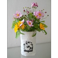 Muttertag Lichtbeutel Utensilo Engel Elfe Schaukeln Gestickt Leinen von VCrownKreativTextil