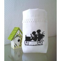 Lichtbeutel Utensilo Geschenkbeutel Autofahren Gestickt Leinen von VCrownKreativTextil