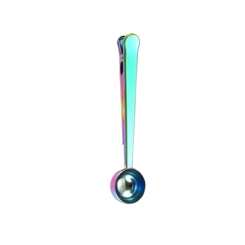 1 stücke Multifunktionale Edelstahl Kaffee Scoop Löffel mit Dichtung Clip Milch Pulver Kaffee Messlöffel(Multicolor) von VDAMTPOGZ