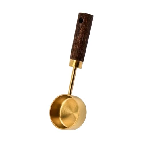 15 ml Holz Kaffee Scoop Edelstahl Langen Griff Messung Esslöffel Küche Werkzeug Cafe Dekoration(Gold-15ml) von VDAMTPOGZ