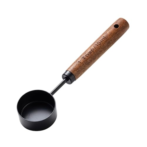1PC-Kaffeebohnen-Kaffeepulver-Messlöffel, Walnussholzlöffel for Wiegen und Messen(Black) von VDAMTPOGZ