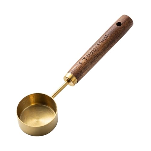 1PC-Kaffeebohnen-Kaffeepulver-Messlöffel, Walnussholzlöffel for Wiegen und Messen(Chocolate) von VDAMTPOGZ
