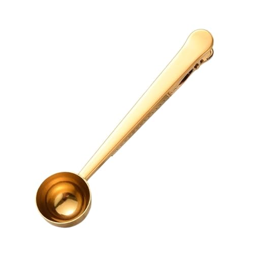 1PC Multifunktionale Zwei-in-Eins Edelstahl Kaffee Löffel Snack Tasche Versiegelung Clip(Gold) von VDAMTPOGZ