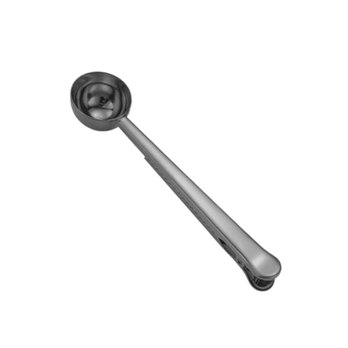 2-in-1 Edelstahl Kaffee Mess Multifunktionale Kaffee Bean Löffel Milch Pulver Versiegelt Clamp Löffel Werkzeug(Black) von VDAMTPOGZ
