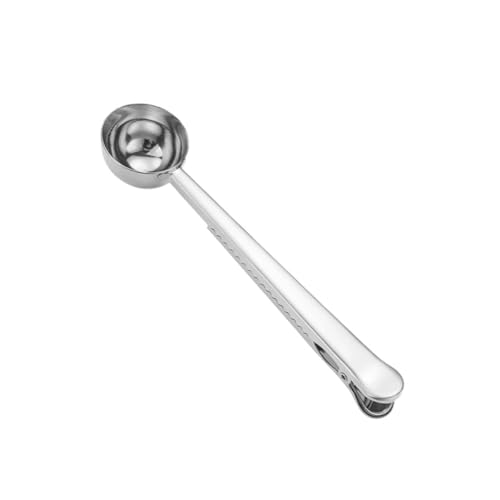 2-in-1 Edelstahl Kaffee Mess Multifunktionale Kaffee Bean Löffel Milch Pulver Versiegelt Clamp Löffel Werkzeug(Silver) von VDAMTPOGZ