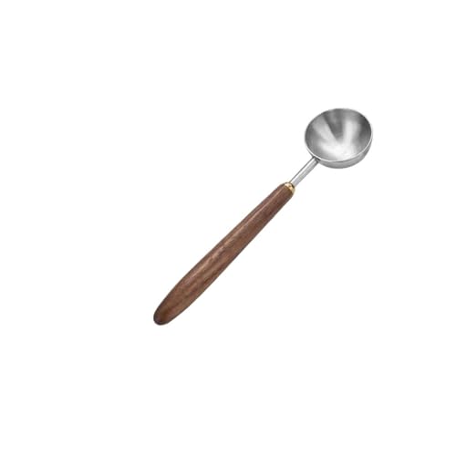 25 ml Kaffeelöffel aus Edelstahl mit langem Griff aus Walnussholz, eleganter hölzerner Messlöffel for Cafés und Zuhause(M) von VDAMTPOGZ