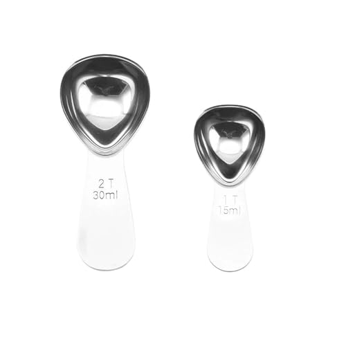 304 Edelstahl Mess Kaffee Scoop Esslöffel Kurzen Griff Esslöffel Messlöffel for Kaffee/Zucker(Silver 15ml and 30ml) von VDAMTPOGZ