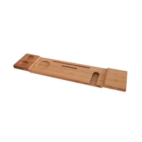 Badewannenablage aus Bambus mit Tablet-Telefonhalter, multifunktionaler Spa-Organizer for Badezimmer/Wanne/Holzeimer, rutschfeste Badewannenablage von VDAMTPOGZ
