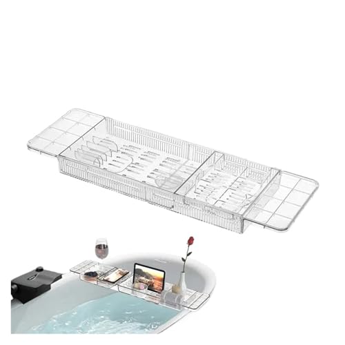 Badewannentisch for die Badewanne, transparenter Anti-Kipp-Badewannentablett-Organizer, multifunktionales Glastablett, geräumiger Badewannen-Organizer for Tablets Badewannentisch for die Badewanne, transparenter Anti-Kipp-Badewannentablett-Organizer, multifunktionales Glastablett, geräumiger Badewannen-Organizer for Tablets von VDAMTPOGZ