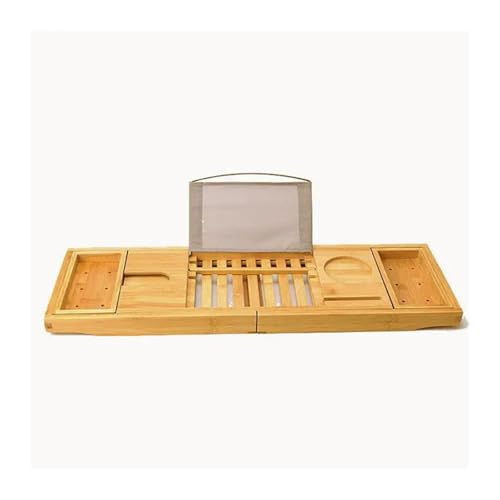 Bamboo Home Badewannenablage Badewannen-Caddy Ausziehbares Badewannentablett aus Bambus(A) von VDAMTPOGZ