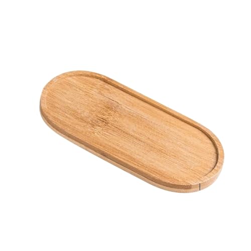 Bambus-Badezimmertablett, kreatives Kosmetiktablett, Mehrzweck-Seifenspendertablett, Pfeffermühlentablett, Untertassentablett for Küche und Bad(Oval 02) von VDAMTPOGZ