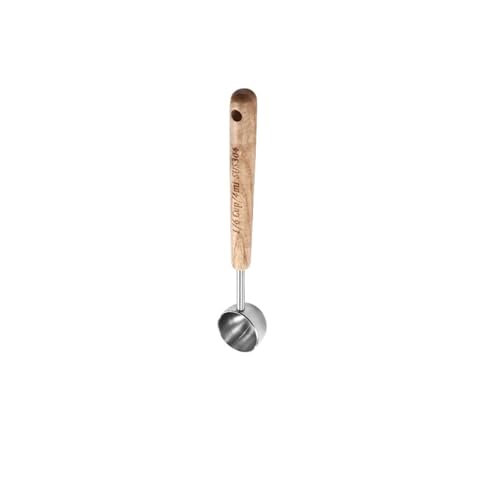 Edelstahl Skala Messlöffel Holzgriff Kaffee Bohnen Milch Pulver Gewürz Gramm Menge Löffel(S) von VDAMTPOGZ