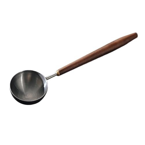 Kaffee-Messlöffel aus Edelstahl mit langem Griff, Bohnenlöffel aus Walnussholz, Kaffeepulver-Messlöffel-Werkzeug(L) von VDAMTPOGZ