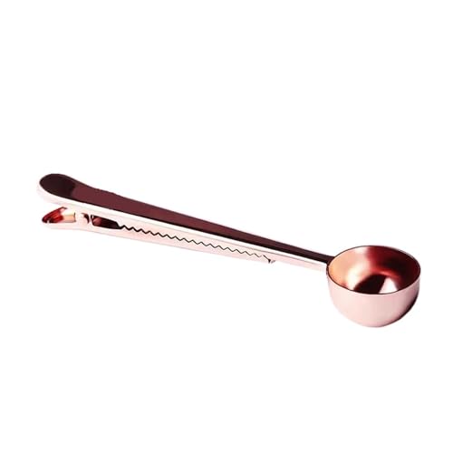 Kaffeelöffel Messbohnen Kaffeepulver Verschlussclip Messutensilien Bohnenmessung(Rose Gold) von VDAMTPOGZ
