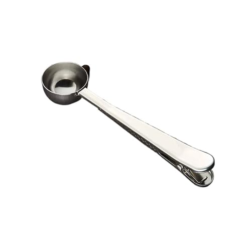 Kaffeelöffel Messbohnen Kaffeepulver Verschlussclip Messutensilien Bohnenmessung(Silvery) von VDAMTPOGZ