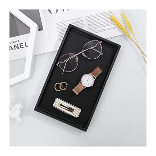 Kompatibel mit Emibele Schmuck-Organizer, Harztablett, Küche, Badezimmer, Kommode, Schminktablett, Schmuckschale, Ringhalter, Kosmetik-Organizer for Kerzen(Matte black) von VDAMTPOGZ