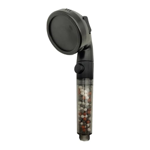 Mineralkugeln 3 Modi Hochdruck-Duschkopf mit Ein-/Ausschalter Filter Wassersparende Handbrausen Badezimmerzubehör(Black) von VDAMTPOGZ
