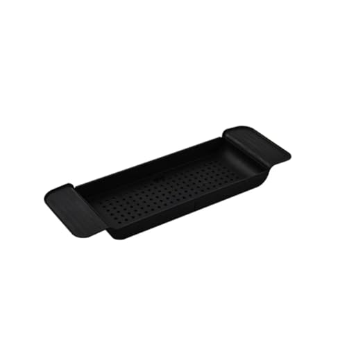 Multifunktions-Badewannen-Aufbewahrungsregal, einziehbar, Badewannenablage, Ablage for Badewanne und Handtücher, Ablage for Küchenspüle, Abflusshalter(Black) von VDAMTPOGZ