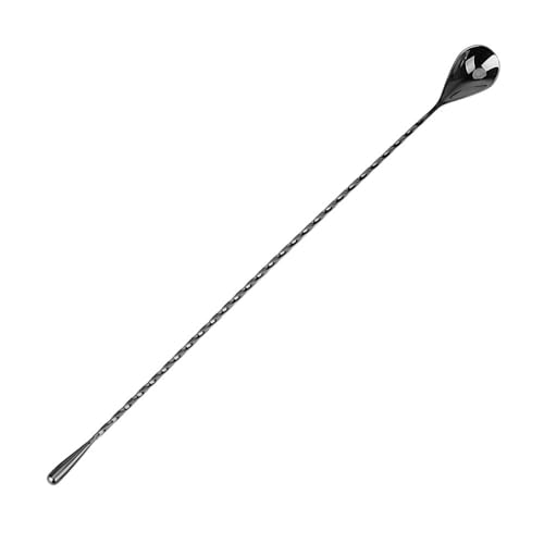 Bierrührer, Edelstahl Cocktail Bier Bar Löffel Teardrop Spirale Stem Mehrere Größen Multicolor(40cm Black) von VDCVADKYE