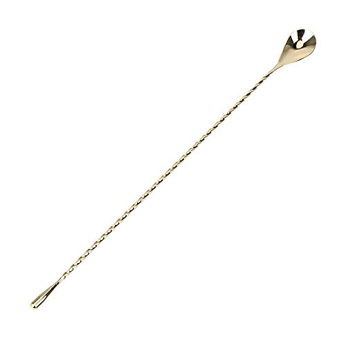 Bierrührer, Edelstahl Cocktail Bier Bar Löffel Teardrop Spirale Stem Mehrere Größen Multicolor(40cm Gold) von VDCVADKYE