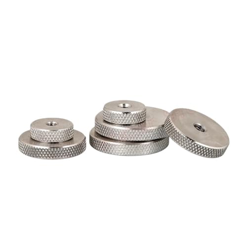 Blindloch-Rändelmuttern， 1-5 stücke M3-M12 304 Edelstahl Daumen Mutter Flache Kopf Mesh Gerändelt Anpassung Muttern(M3x12x5mm (2pcs)) von VDCVADKYE