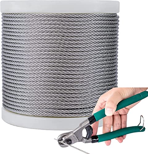 Edelstahl-PVC-beschichtetes Stahlseil, Edelstahl 7x19 Drahtseil Flugzeugkabel 6mm Silber (1-100M)(35M/114.8Ft) von VDCVADKYE