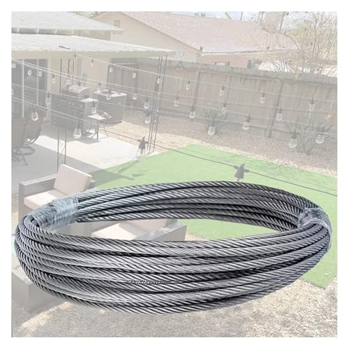 Edelstahl-PVC-beschichtetes Stahlseil, Edelstahl 7x7 Drahtseil 1/8 Zoll Silber Mehrere Größen(35M/114.8Ft) von VDCVADKYE