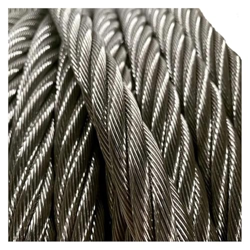 Edelstahl-PVC-beschichtetes Stahlseil, Edelstahlkabel, Drahtseil, 7 x 7 Stränge, 0,3 cm (1/8 Zoll), Silber, mehrere Größen(5M/16.4Ft) von VDCVADKYE